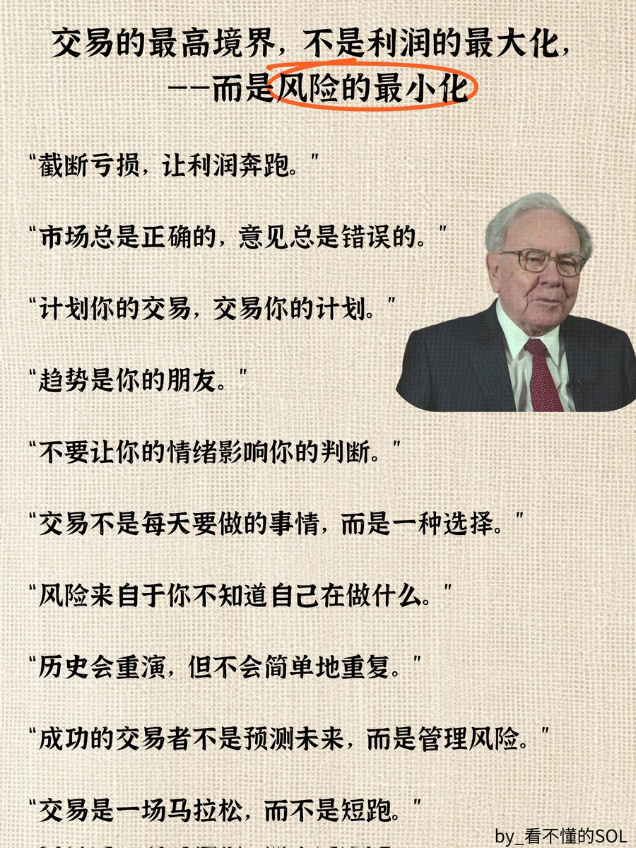 交易的最高境界，不是利润的最大化–而是风险的最小化